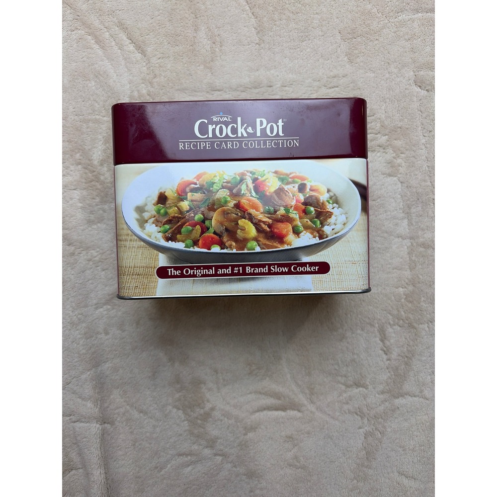 Rival Crock-Pot Recipe Card Collection Unisex OS Burgundy Excellent Metal Tin